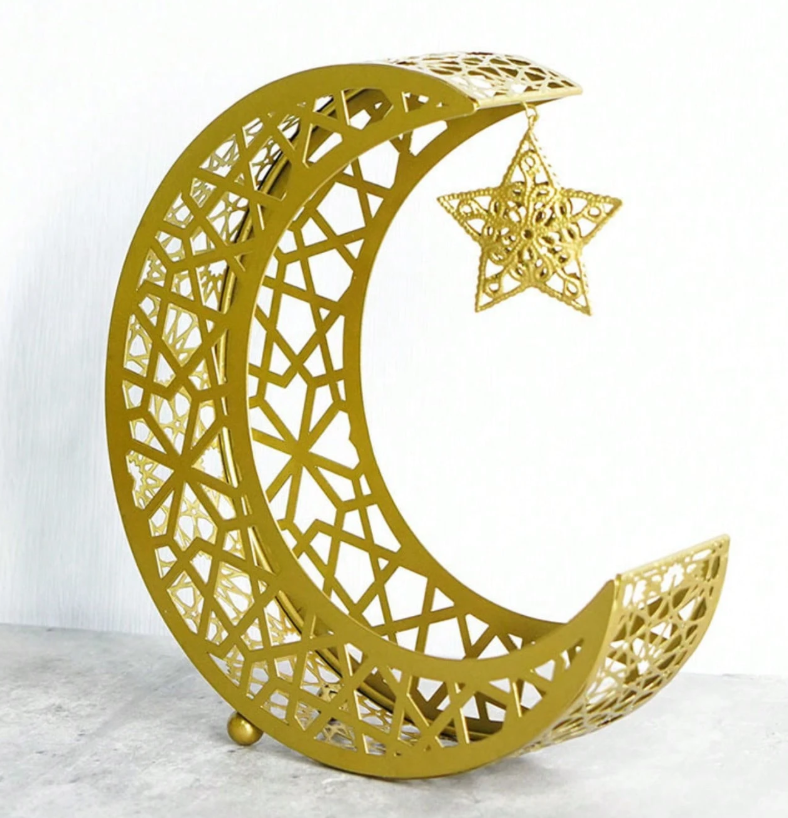 1pc Ramadan Crescent Moon & Star Shaped Dates Tray (Code:28)