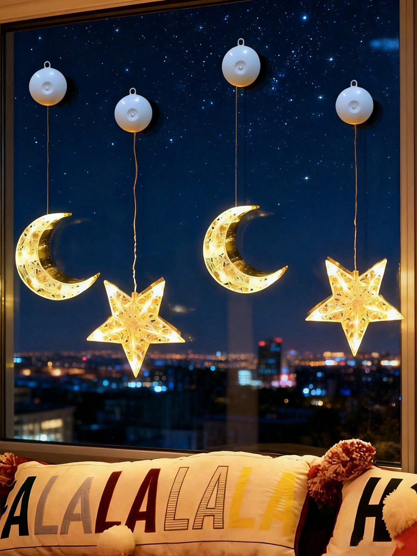 2PCs Moon Suction Cup Lamp / LED Moon & Star (Code:33)
