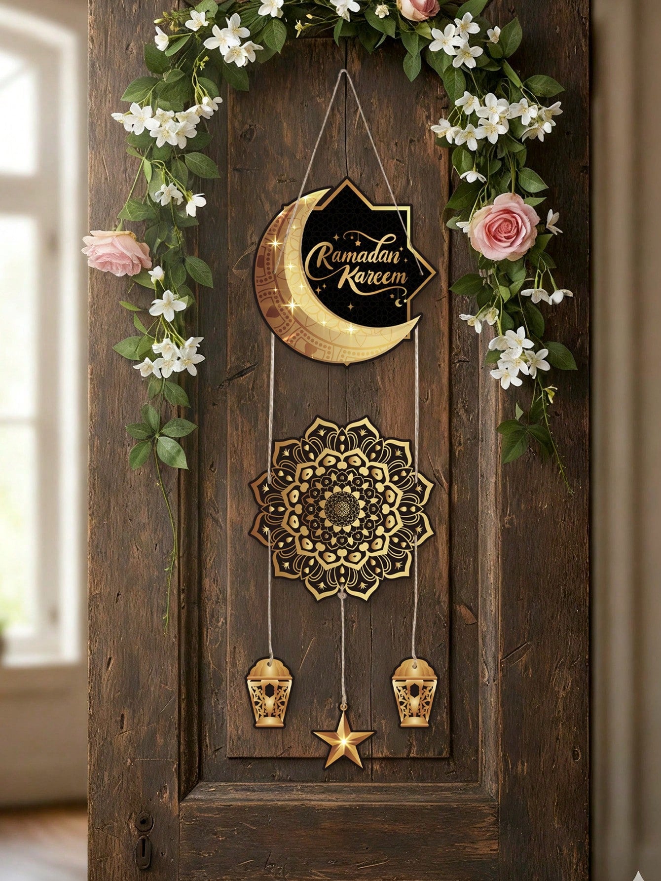 1pc Black & Gold Ramadan Kareem Hanging Décor (Code:21)
