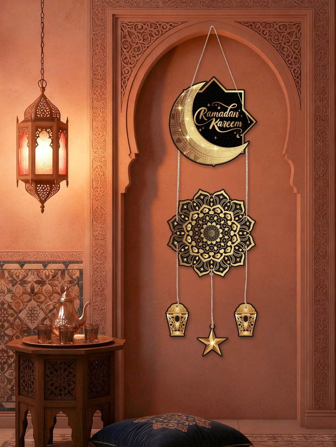 1pc Black & Gold Ramadan Kareem Hanging Décor (Code:21)