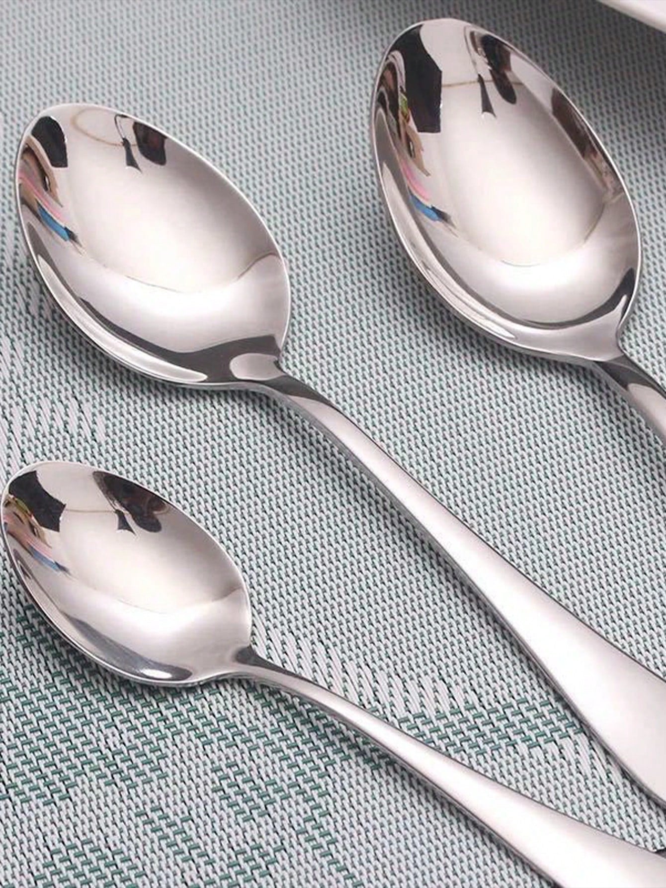 3PCS Heavy Duty Stainless Steel Main Course Soup Spoons (Code 5)