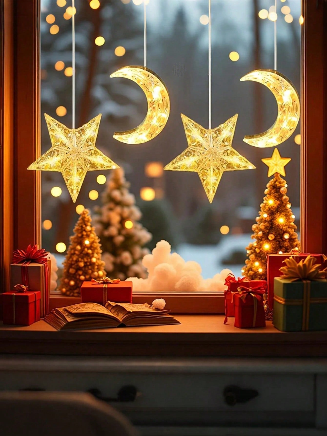 2PCs Moon Suction Cup Lamp / LED Moon & Star (Code:33)