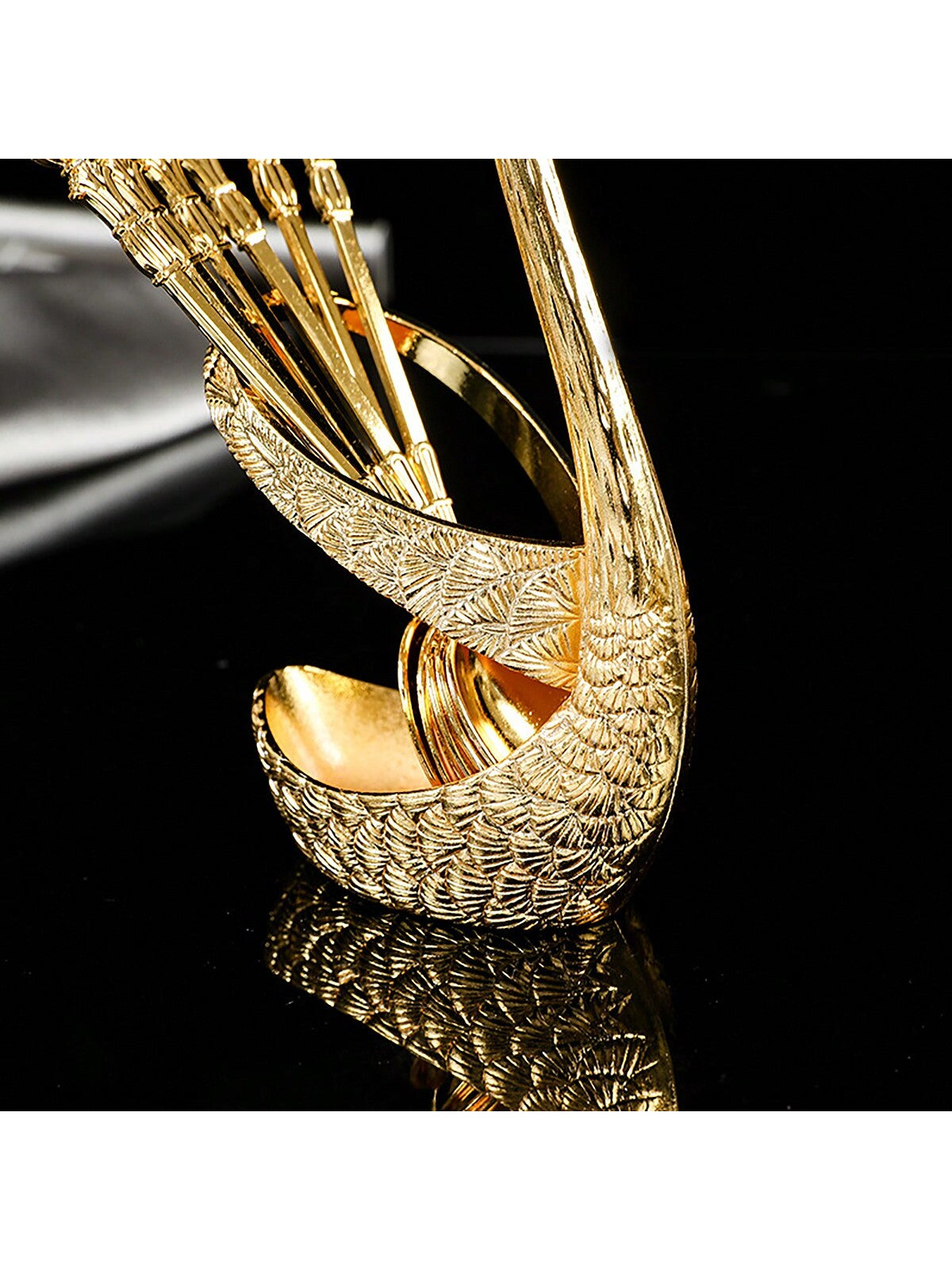 European Style Luxurious Swan-Shaped Spoon Holder (Silver Colour) (Code 8)