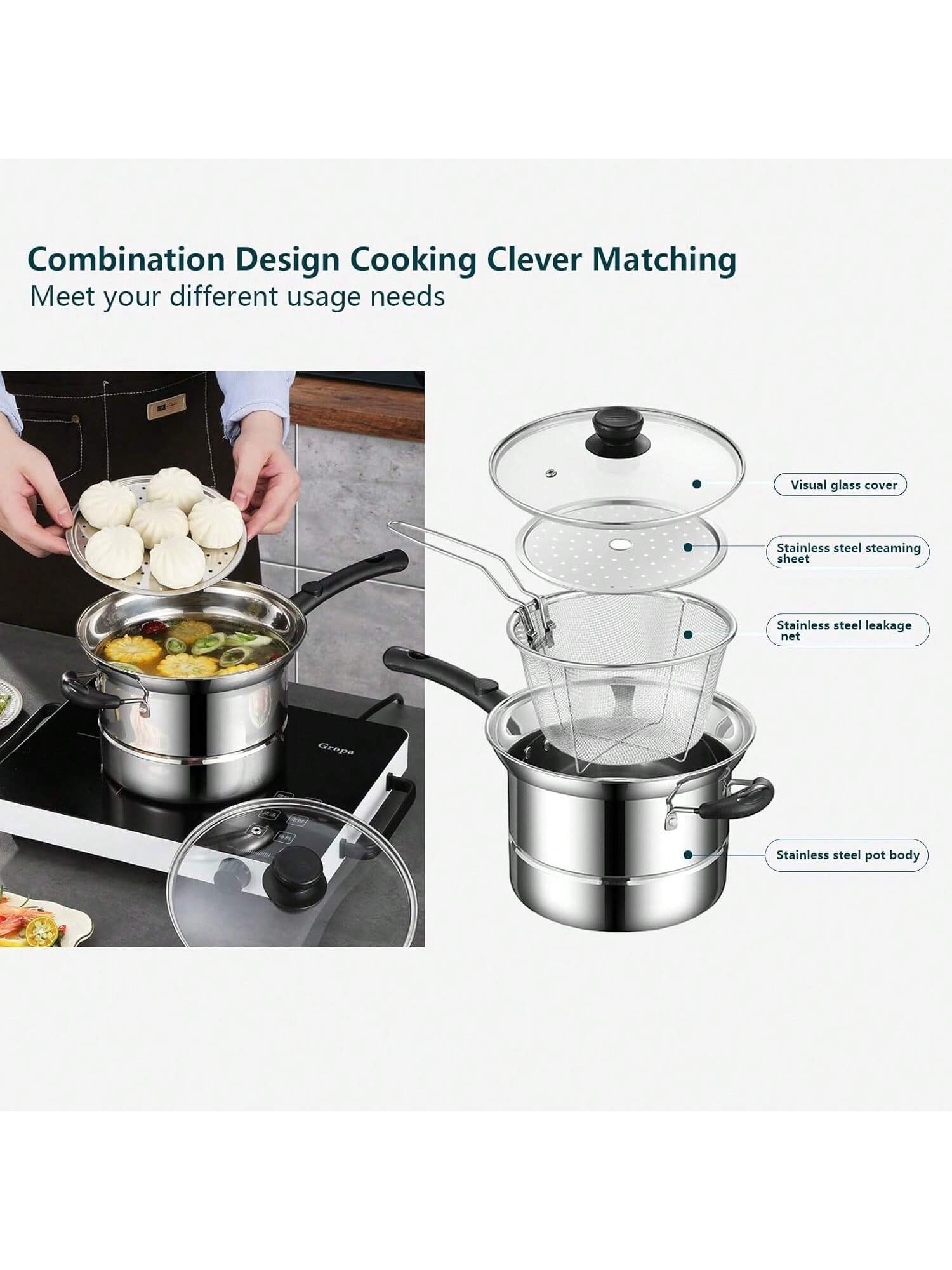 4pcs Non Stick Chip Pan Deep Fat Fryer (Code 3)