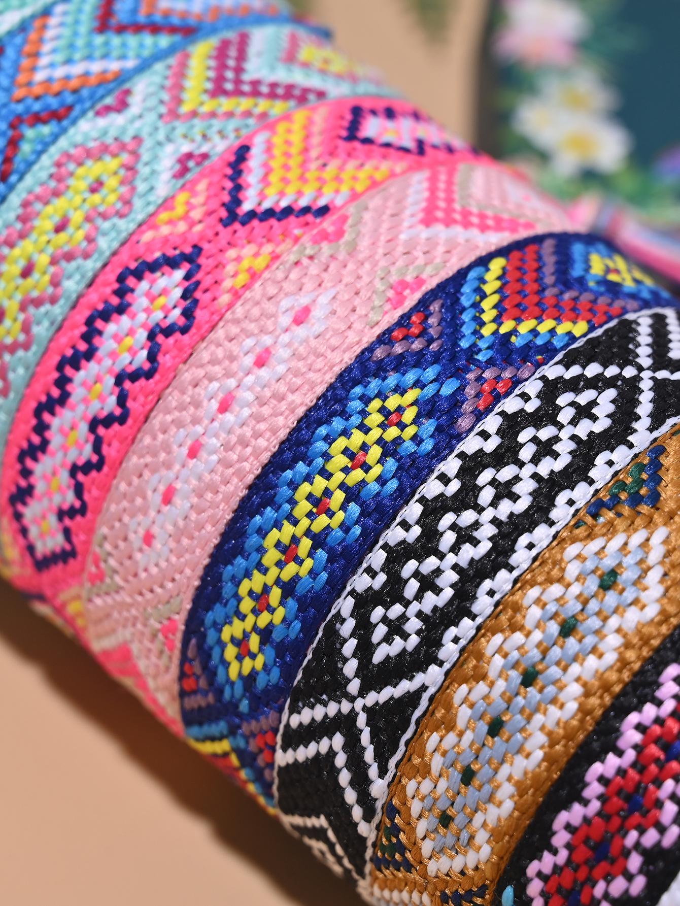 12pcs set Bohemian Braided Detail Geometric Pattern String Bracelet (Code:84)