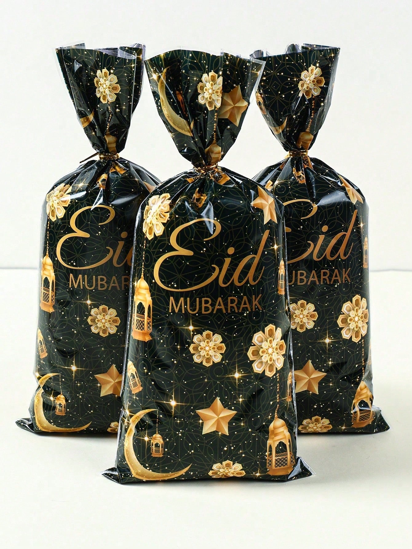 50Pcs Black Gold Eid Candy Bag (Code:30)