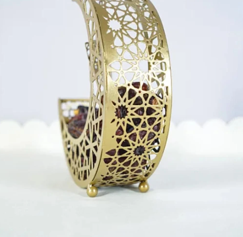1pc Ramadan Crescent Moon & Star Shaped Dates Tray (Code:28)