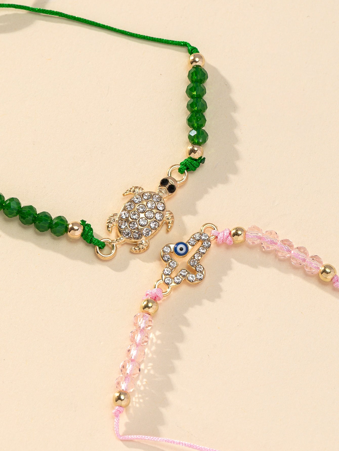 12pcs/set Eye & Rhinestone Decor Bracelet (Code:72)