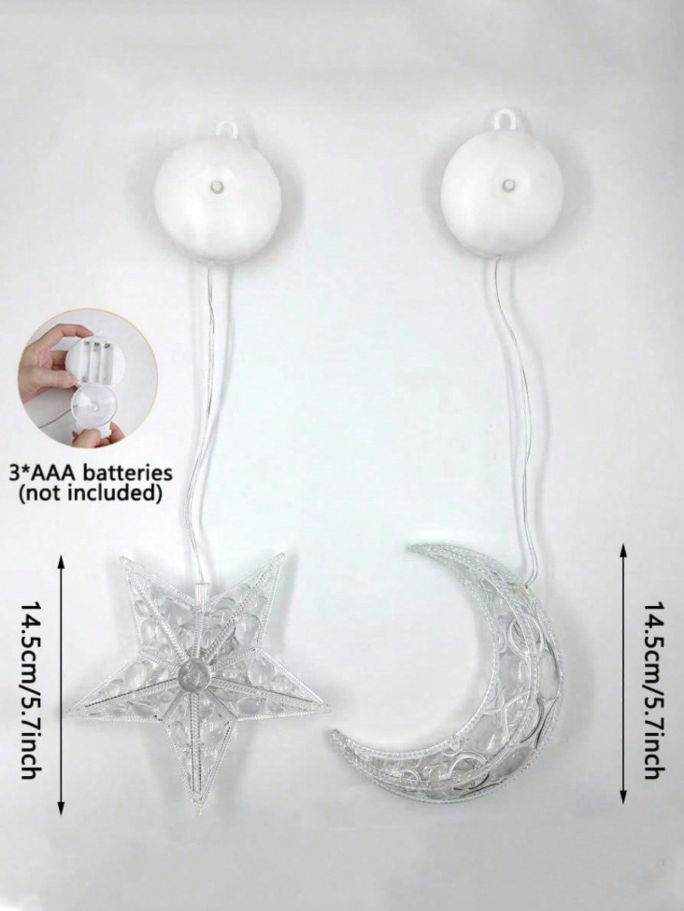 2PCs Moon Suction Cup Lamp / LED Moon & Star (Code:33)