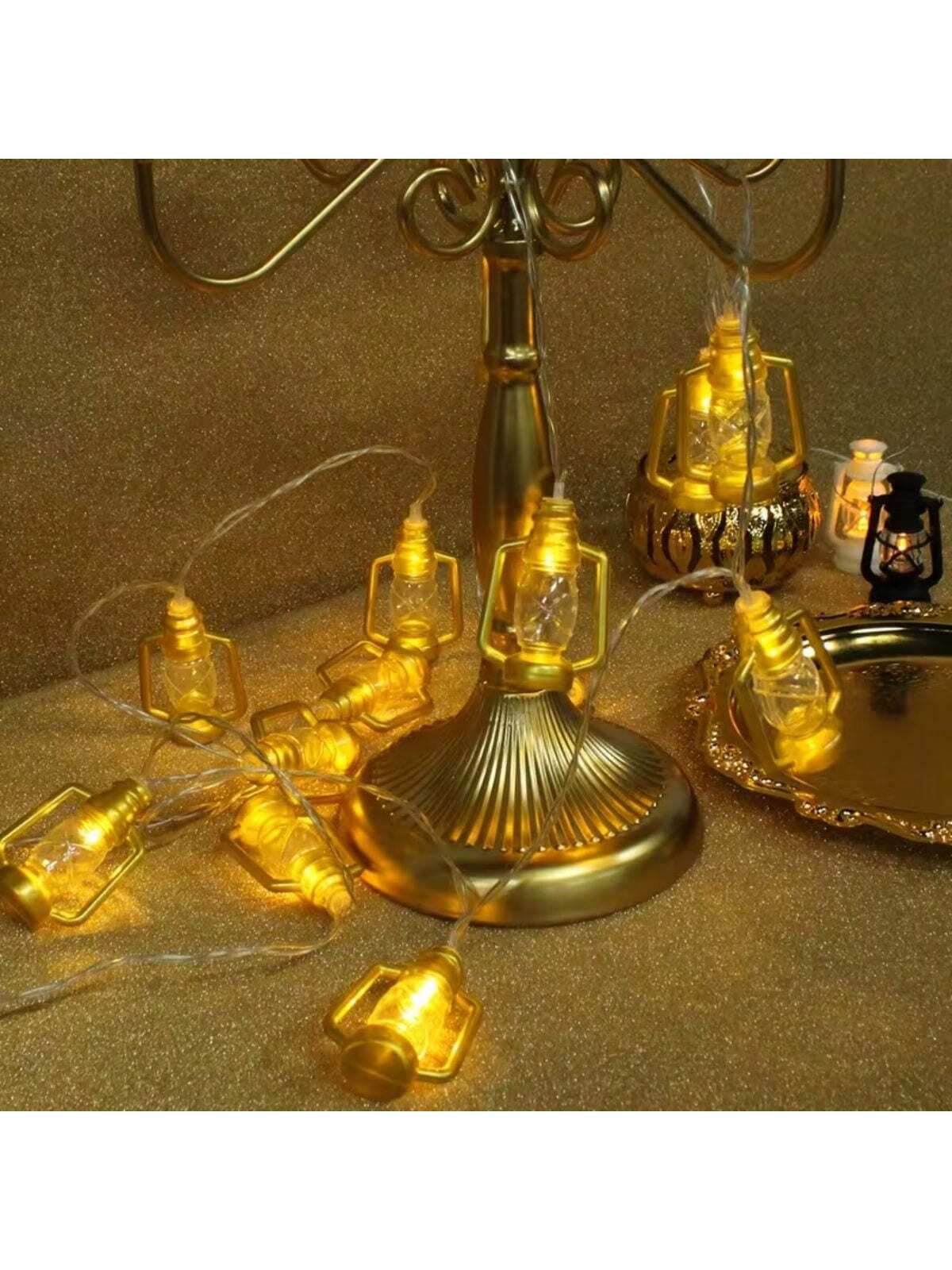 3m 20 LED Lights Gold Kerosene Lantern String (Code: 14)