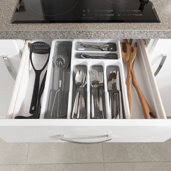ADDIS Extendable Drawer Organiser White/Gray