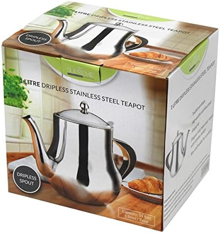 Premium Polished Stainless Steel Tea Pot, Coffee Pot, 0.7 Litre (24oz) 5015826002249