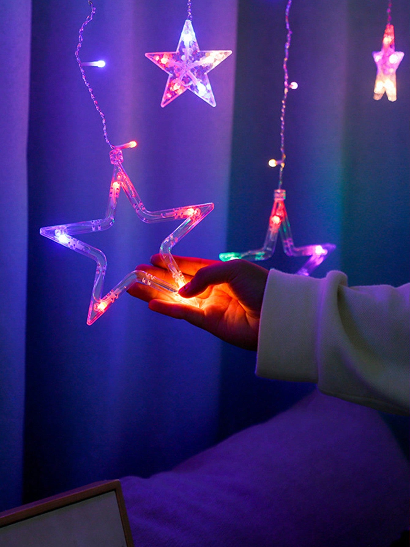 3.5m Colorful 120 Led Star & Moon Curtain String Light (Code 10)