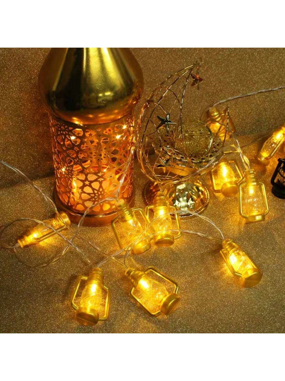 3m 20 LED Lights Gold Kerosene Lantern String (Code: 14)