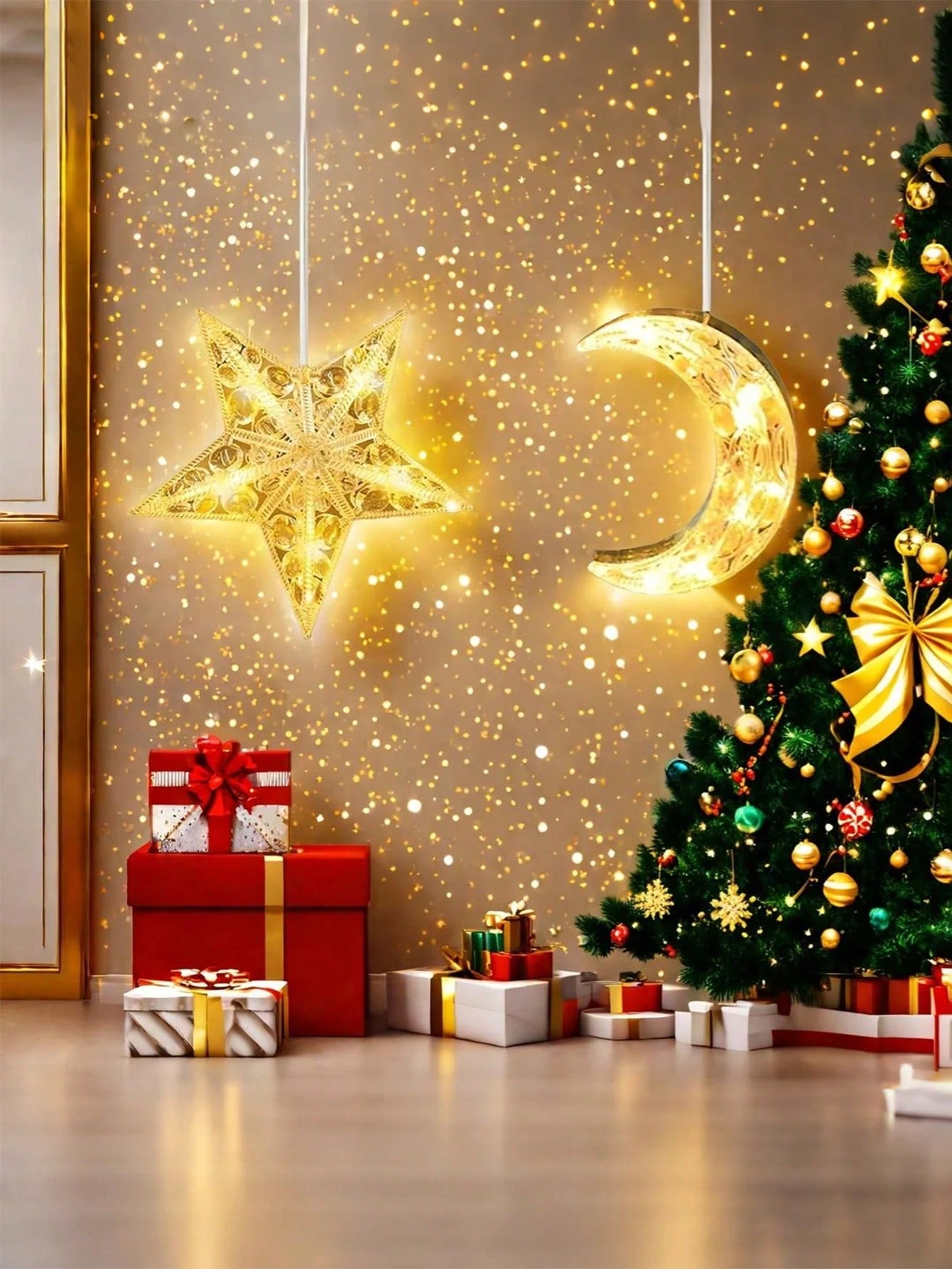 2PCs Moon Suction Cup Lamp / LED Moon & Star (Code:33)