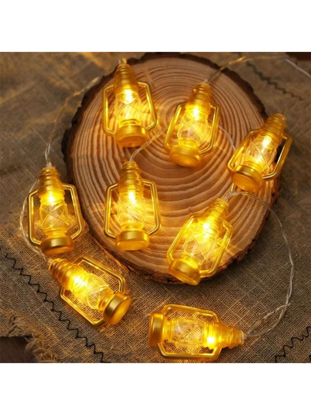 3m 20 LED Lights Gold Kerosene Lantern String (Code: 14)