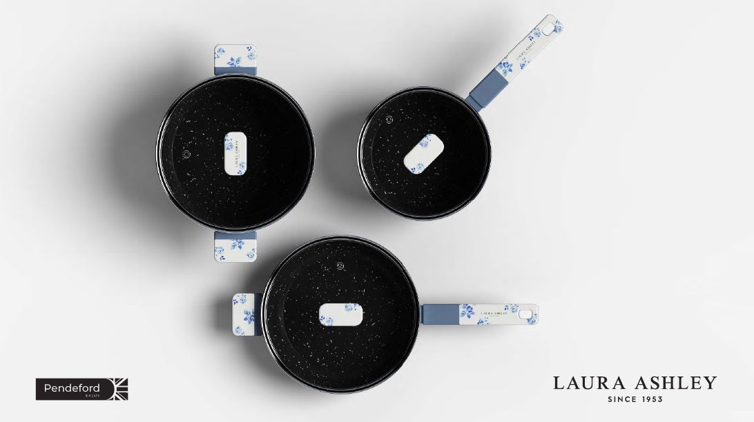 LAURA ASHLEY 10INCH / 24CM CASSEROLE POT & GLASS LID CHINA ROSE