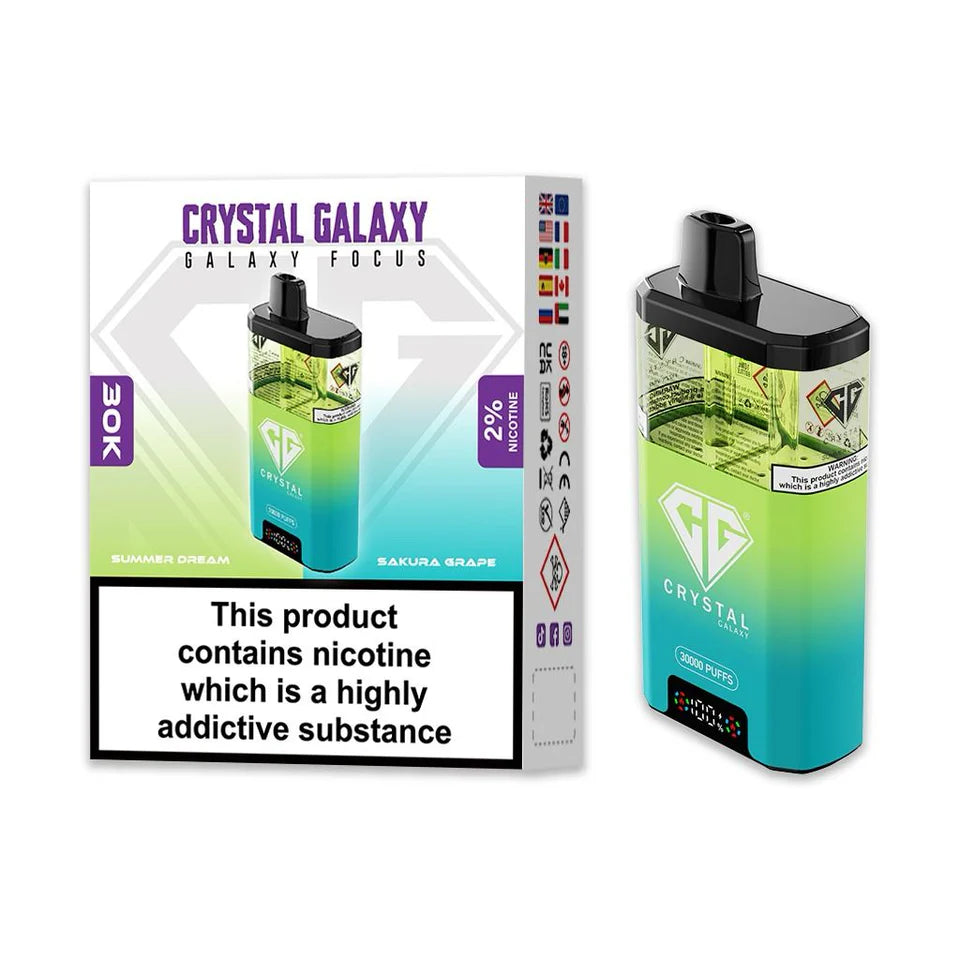 CRYSTAL GALAXY FOCUS 30000 PUFFS KIT.