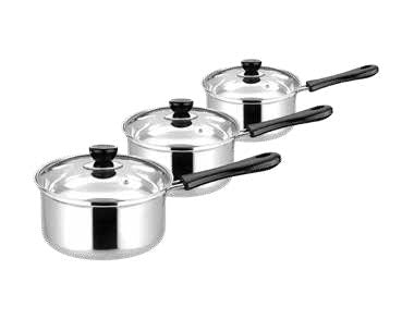 3-Piece Stainless Steel Sauce Pan Set 5015826918052