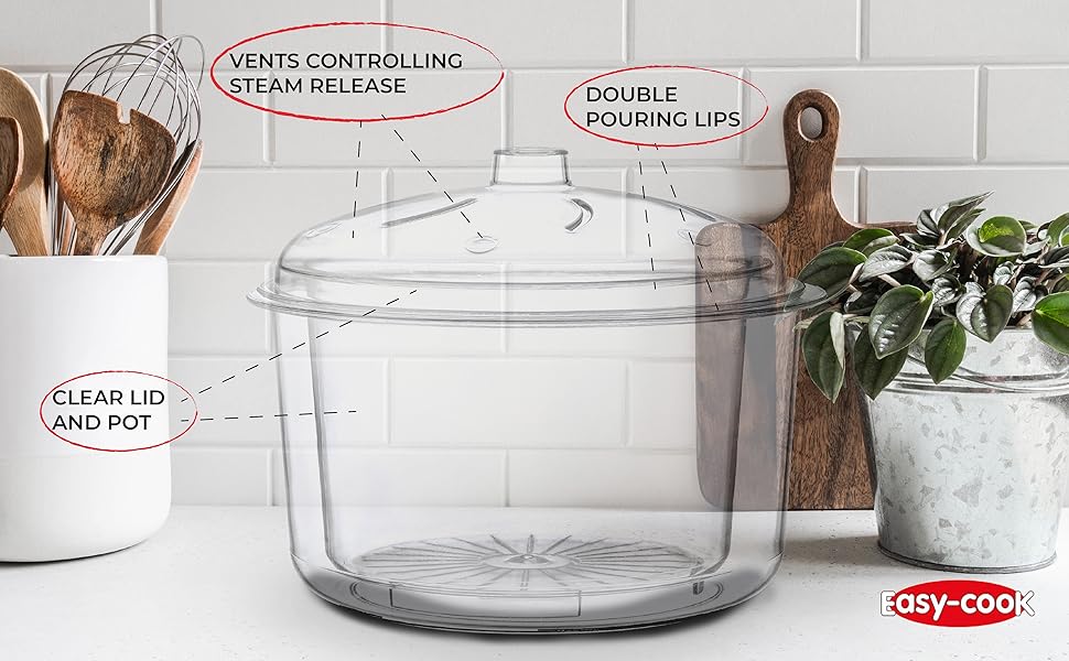 Microwave Sauce Pan and Lid 450ml, Red (Easy-Cook) 5060064076130