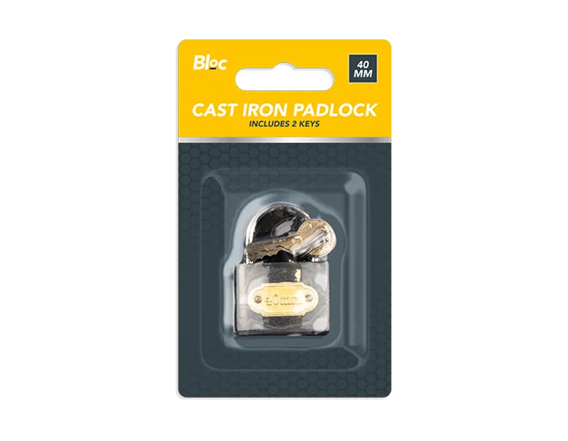 Cast Iron Padlock 40mm (5056170305297)