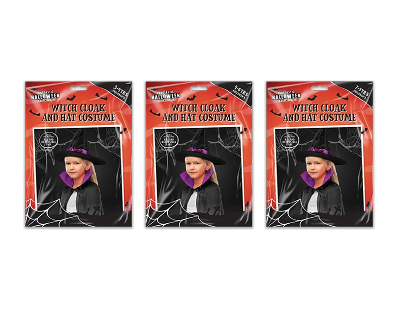 Children's Witch Cloak & Hat Costume (5056283884139)