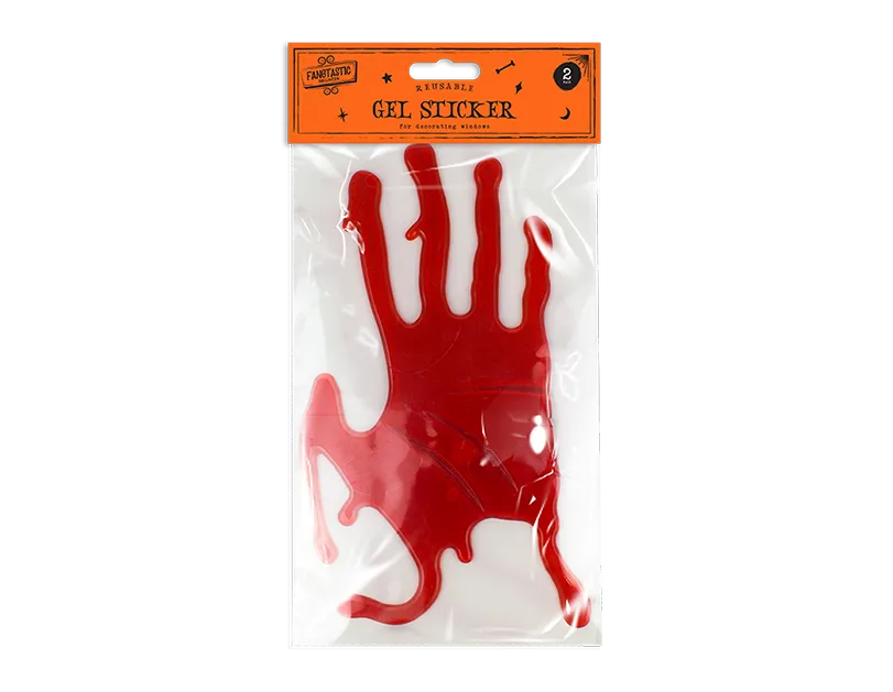 Halloween Bloody Hands Gel Window Stickers - 2 Pack (5056170312080)