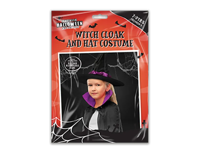 Children's Witch Cloak & Hat Costume (5056283884139)