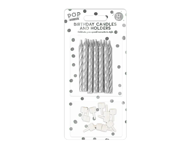 Metallic Candles Set 12 pack (5063435115652)