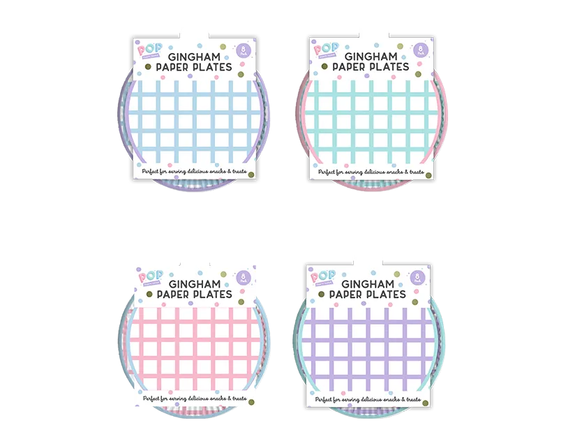 Patterned Paper Plates 8 pack (5063435116888)