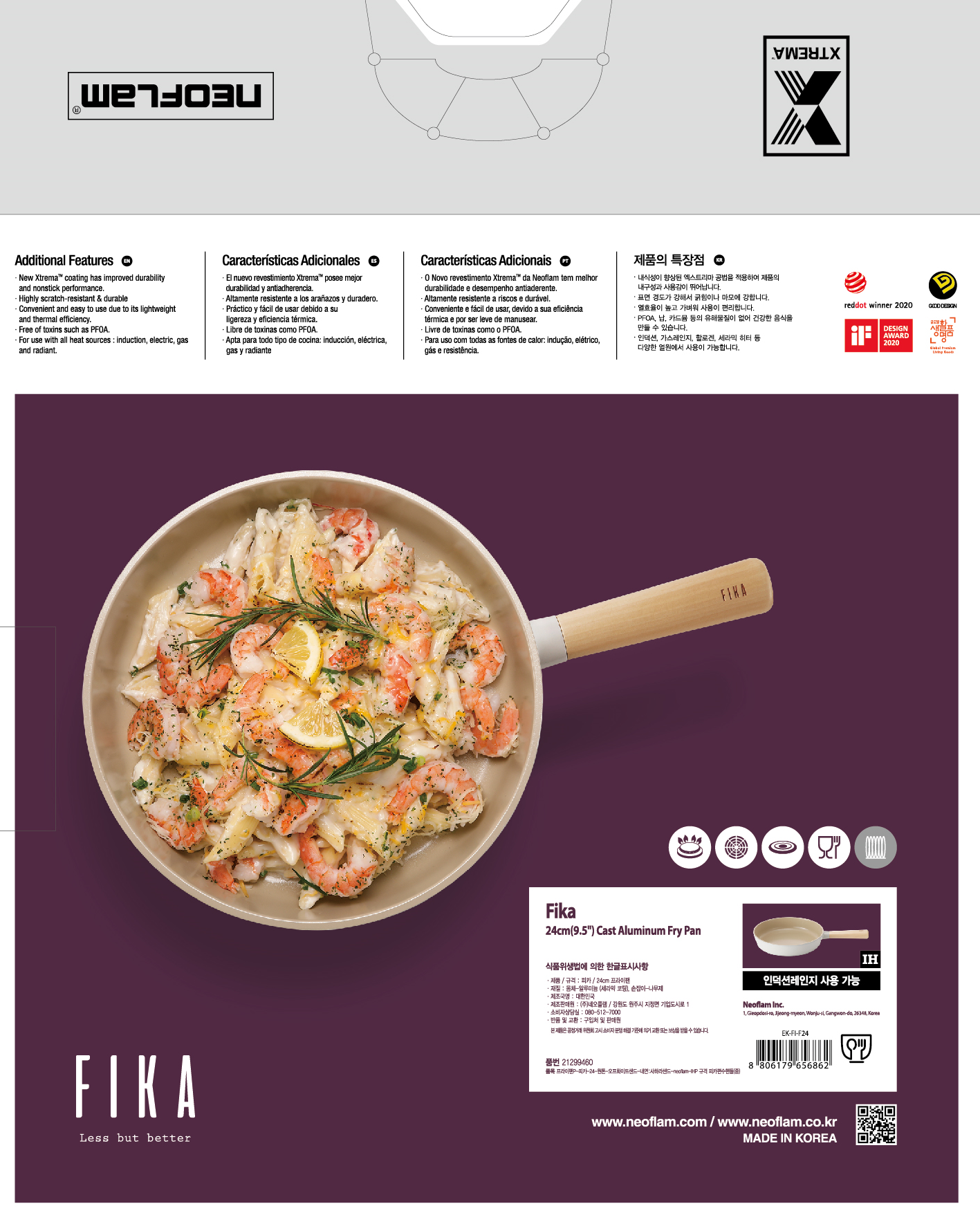 FIKA FryPan 24cm - Neoflam Brand