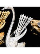 European Style Luxurious Swan-Shaped Spoon Holder (Silver Colour) (Code 8)