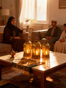 4pcs Vintage Brown Mini Lanterns With LED Lights (Code:37)