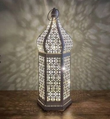 1pc Cross-Border New Middle East Moroccan Vintage Hollow LED Wind Lamp (Code:32)
