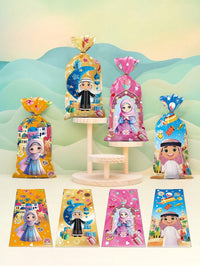 50pcs Random Pattern Mixed-Eid Mubarak Colorful Gift Bags (Code:34)