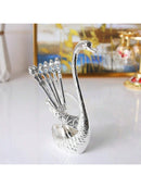 European Style Luxurious Swan-Shaped Spoon Holder (Silver Colour) (Code 8)