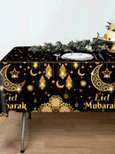 1pc Black & Gold Eid Mubarak Tablecloth (Code:53)