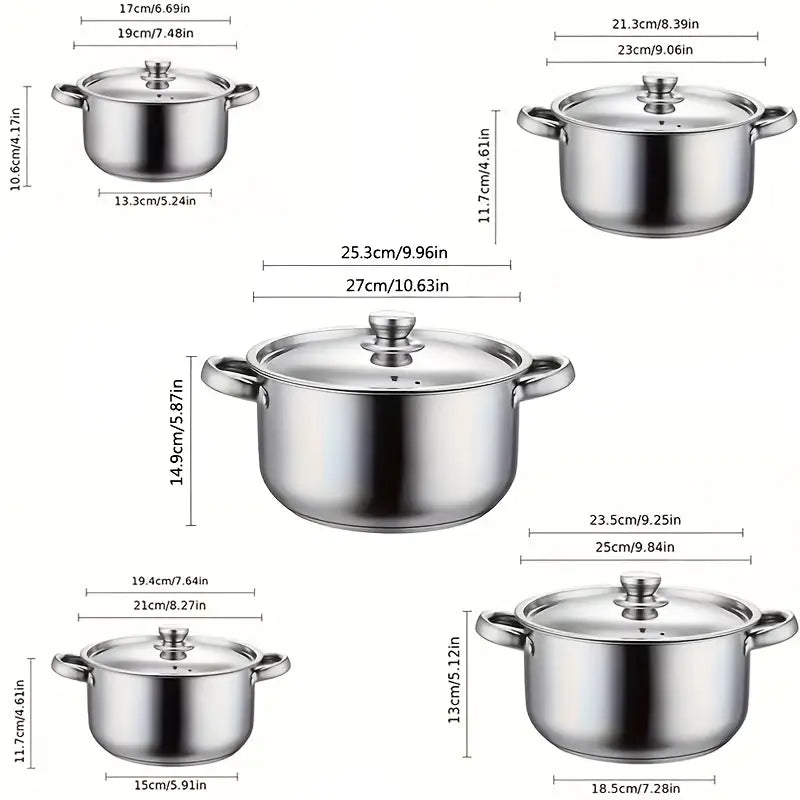 8pcs Colorful Stainless Steel Cookware Set Non Stick
