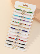 12pcs/set Eye & Rhinestone Decor Bracelet (Code:72)