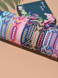 12pcs set Bohemian Braided Detail Geometric Pattern String Bracelet (Code:84)