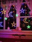 3.5m Colorful 120 Led Star & Moon Curtain String Light (Code 10)