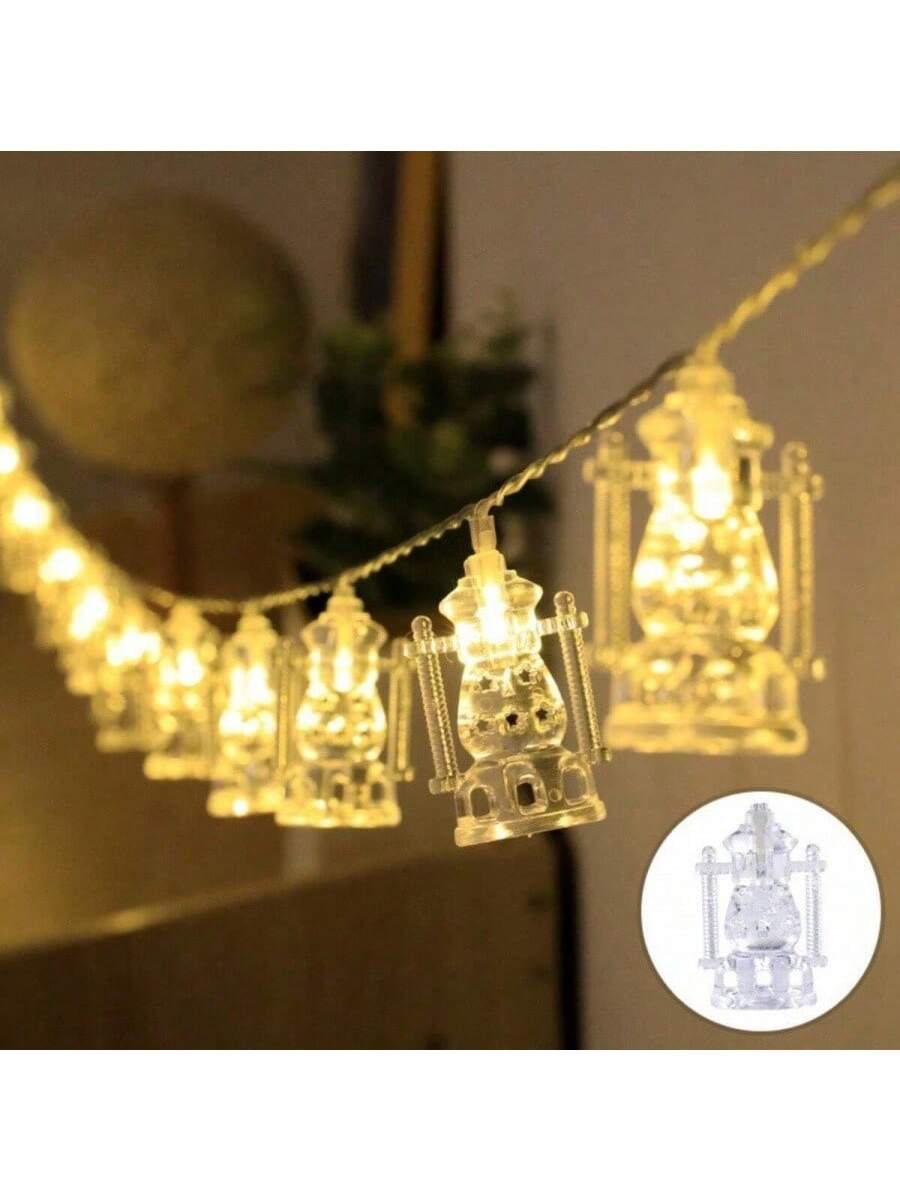 Yellow 1.5m 10 LED Lights Ramadan Lantern String Lights (Code:64)