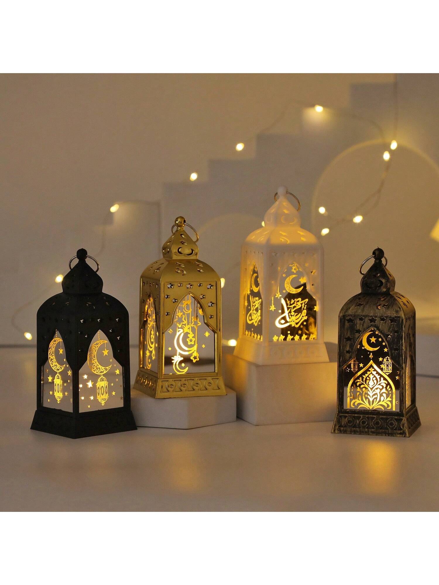 1PC Ramadan Moon & Star LED Candle Lamp Castle Lantern / Gold (Code:42)