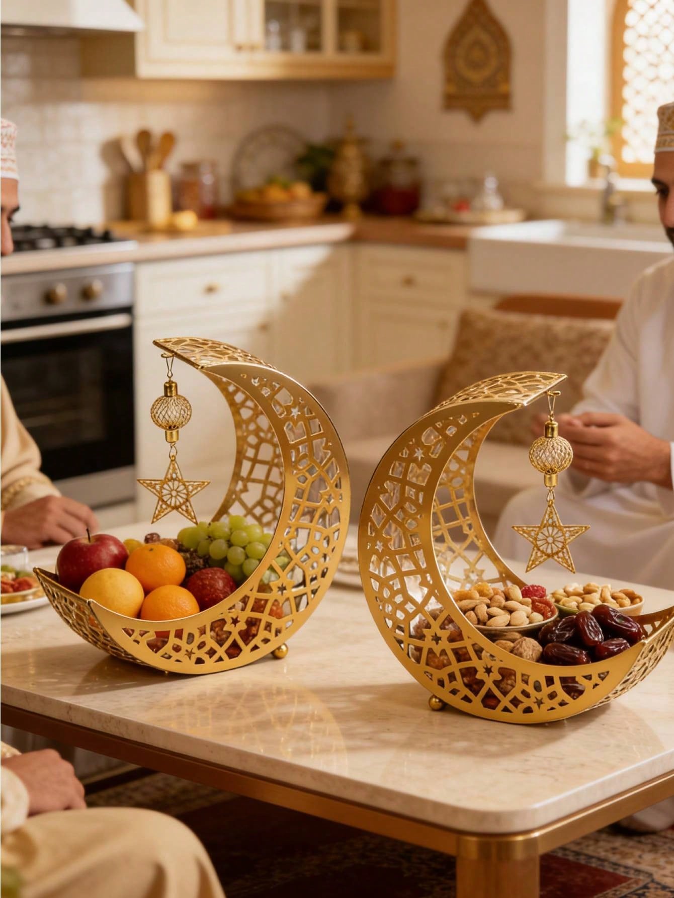 1pc Elegant Moon & Star Shaped Dates Serving Tray   (Code:27)