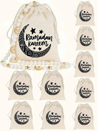 10pcs Ramadan Mubarak Drawstring Bags (Code 9)