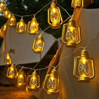 3m 20 LED Lights Gold Kerosene Lantern String  (Code: 14)