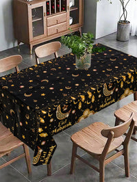 1pc Black & Gold Eid Mubarak Tablecloth (Code:53)