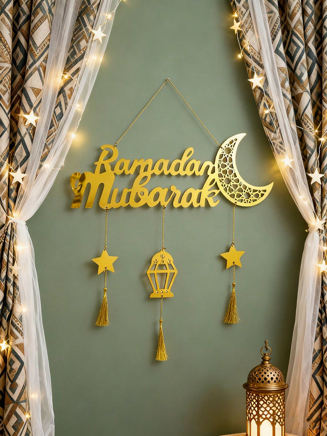 1set DIY Ramadan Mubarak Hanging Decoration (Code:50)
