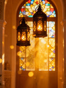 4pcs Vintage Brown Mini Lanterns With LED Lights (Code:37)