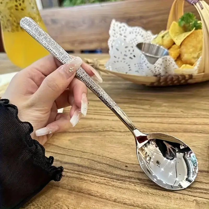 10pcs hammered stainless steel spoon